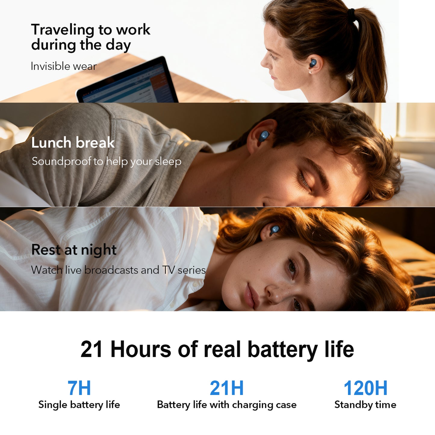 UnderTorrent  Sleep Earbuds  Serene 1 - Pressure-Free Side Sleeping